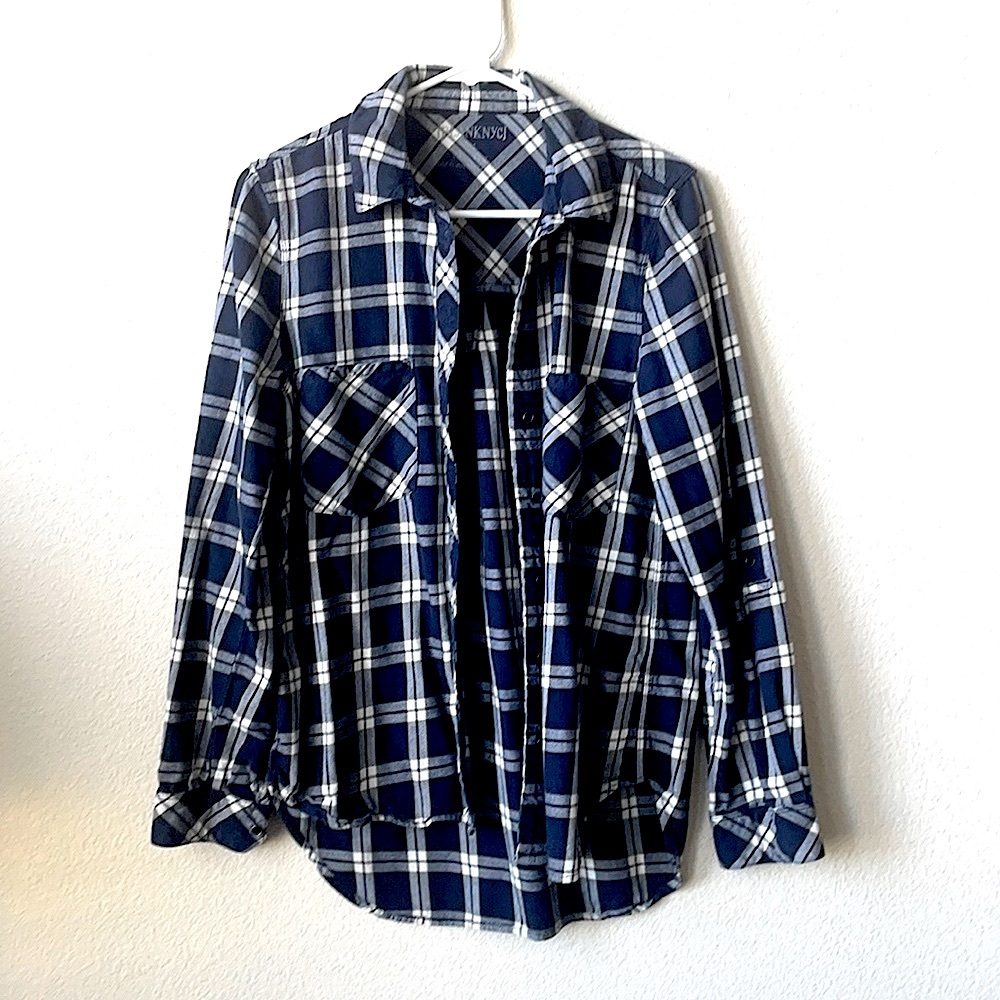 Navy BlankNYC Plaid Shirt